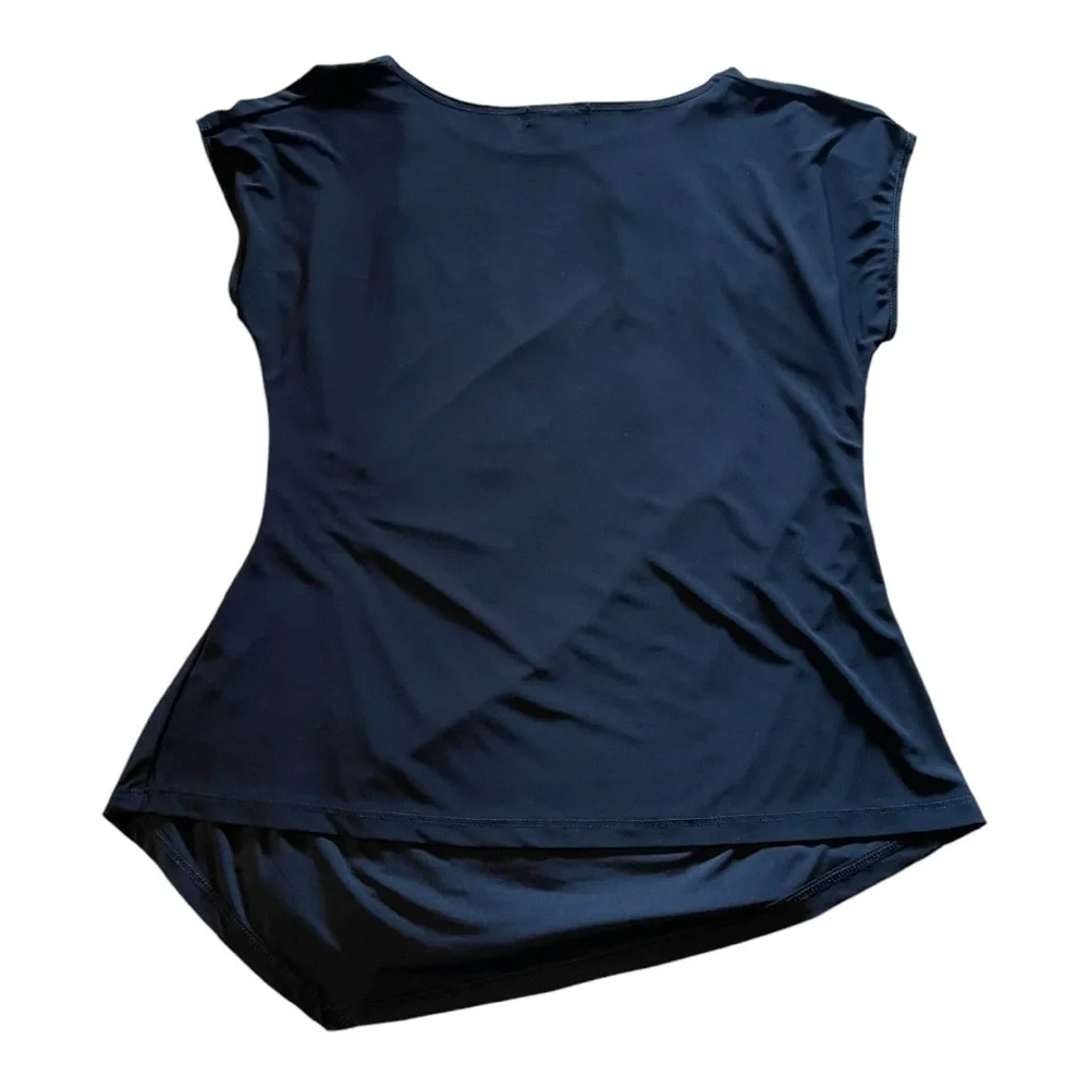 Dressbarn NWT Black Blouse With Asymmetric Hem. Adorable and flattering top!! - Picture 4 of 8